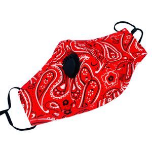 Red Paisley Face Mask Exhalation Slot Nose Wire